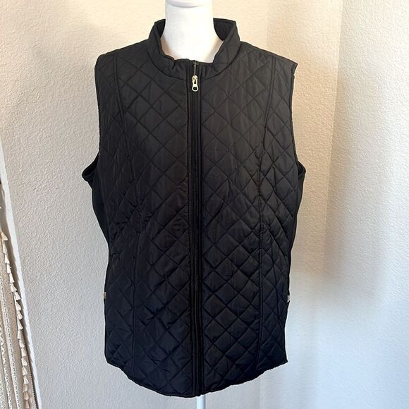 Women's Kim Rogers Zipper Front Quilted Vest with Elastic Inset Sides ~ Size XL - Picture 1 of 10